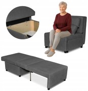 Fotel rozkładany f spania KIMO pojemnik Family Meble Hunter c. szary