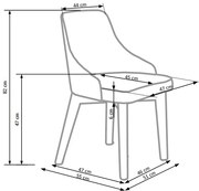 Krzesło do Jadalni Tapicerowane, Szary/Biały TOLEDO Inari 91