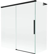 Mexen Rox L parawan nawannowy 2-skrzydłowy rozsuwany 150 + 70 x 150 cm, transparent, czarny - 8C9L-150-070-70-00