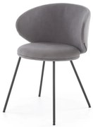 Krzesło tapicerowane K587 VELVET szare  HALMAR