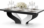 Rozkładany stół biało - czarny połysk C8-S91