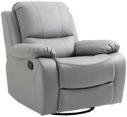 HOMCOM Fotel relaksacyjny obrotowy z funkcją kołysania i odchylania z podnóżkiem szary | Aosom PL