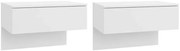 Zestaw Dwóch Biały Wiszących Szafek Nocnych Połysk F0-T58