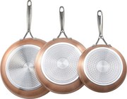 Aluminiowa Patelnia SucceBuy, 3 Sztuki 20/27/30 Cm, Ceramiczna Patelnia z Powłoką Nieprzywierającą i Uchwytem Odpornym na Wysoką Temperaturę, Kolor Szary