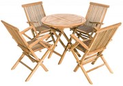 Zestaw ogrodowy teak KOŚCI SŁONIOWEJ BALKON 1 + 4 (poduszki GRATIS)