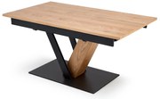 Stół do jadalni rozkładany naturalny/czarny 160-220/90/78 cm FANIS