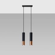 Lampa wisząca LOOPEZ 2 czarna/miedź SOLLUX  LIGHTING