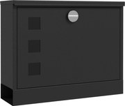 HOMCOM Skrzynka pocztowa z metalu, nowoczesna, zamykana na klucz, 36,5 x 11,5 x 29 cm, Czarny