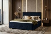 Łóżko ROSI 160x200 cm Granatowy Bez materaca