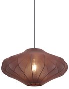 Lampa wisząca Japandi brązowa z materiałowym abażurem 50 cm - PluDesignerski Oswietlenie wewnetrzne