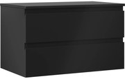 Mexen Orio szafka łazienkowa podumywalkowa 80 cm z blatem, 2 szuflady, czarna mat - 91A10-08047-2-BFFC71