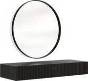 Toaletka wisząca Nicole z czarnym lustrem 80 cm - czarny mat