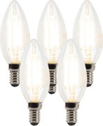 Zestaw 5 żarówek LED E14 ściemnialnych świec B35 przezroczystych 3W 250lm 2700K