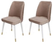 Zestaw krzeseł do jadalni Hugo Beige and White, 2 szt.