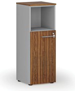 Szafa biurowa kombinowana PRIMO GRAY, 400 x 420 x 1087 mm, szary/orzech
