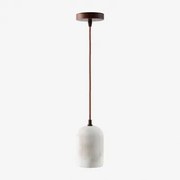 Lampa Sufitowa Wisząca Z Alabastru I Drewna Rauma Alabaster - Sklum