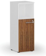 Szafa biurowa kombinowana PRIMO WHITE, 400 x 420 x 1087 mm, biały/orzech