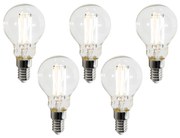 Zestaw 5 inteligentnych żarówek LED E14 P45 Przezroczystych 4.2W 470 lm 2700-6500K