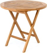 DIVERO okrągły stolik wykonany z drewna tekowego, Ø 80 cm