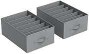 Zestaw 2 szarych organizerów z przegrodami R8-T35