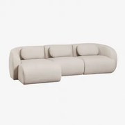 Sofa Modułowa Coquette 3-częściowa Z Szenili Z Lewą Leżanką Kremowo-beżowy Szenil - Sklum