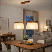 Lampa wisząca na przewodzie AIDA 2xE27/60W/230V śr. 35 cm dąb/orzech