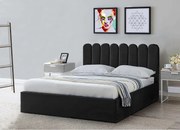 Tapicerowane łóżko Venezia 130x212x90 cm, powierzchnia spania 120x200 cm, schowek, podnośnik, tkanina Monolith szary