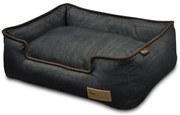 Ciemnoniebieskie legowisko dla psów 110x95 cm Lounge Bed Denim Medieval Blue / Dark Chocolate XL – P.L.A.Y.