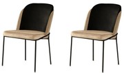 Zestaw krzeseł do jadalni Dore Beige and Black, 2 szt.