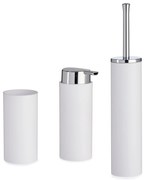 Plastikowe akcesoria do łazienki ze srebrnymi uchwytami, 3 elementy