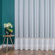 Firana gładka na markizecie wysokiej jakości złoty pas wys. 290 cm z ołowianką