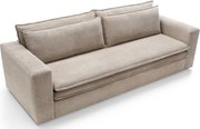 Beżowa sofa sztruksowa z funkcją spania D2-H36