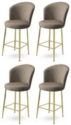 Zestaw krzeseł barowych Fora Cappuccino and Gold, 4 szt., 4 szt.