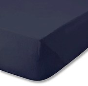 Ciemnoniebieskie flanelowe prześcieradło z gumką 150x200 cm Brushed – Catherine Lansfield