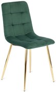 Zielone welurowe eleganckie krzesło w stylu glamour N0-Z73