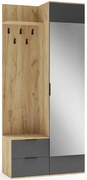 Garderoba nowoczesna dąb złoty + antracyt K6-F95