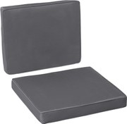 Outsunny Zestaw 2 poduszek na siedzisko 56 x 52 cm, Poduszki na krzesła z zamkiem, Pokrycie z materiału, 7 cm grubości, Możliwość prania, Ciemnoszary