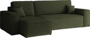 Narożnik BEST L z funkcją spania i pojemnikiem, tkanina Neve, Oliwkowy, Lewy