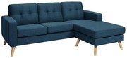 Kanapa narożna dwustronna BARTOLOME z tkaniny – kolor ciemny niebieski