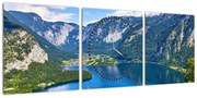 Obraz - Hallstätter See, Hallstatt, Austria (z zegarem) (90x30 cm)