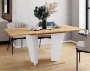 Rozkładany stół do jadalni Violan II R dąb hikora/biały mat