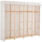 Biała duża szafa tekstylna z półkami i drążkiem H2-D18