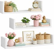 Komplet 3 Białych Półek Ściennych H7-P75