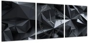 Obraz - Abstrakcja geometryczna (z zegarem) (90x30 cm)
