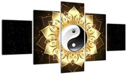 Obraz - Złoty Yin-Yang (125x70 cm)