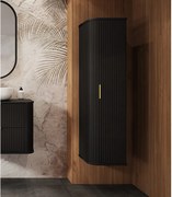 ELEGANCE Szafka wisząca słupek łazienkowy ryfle 31,5 x 35,5 x 139 cm czarny