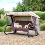 Huśtawka ogrodowa z moskitierą Venezia Lux Black Edition H047-04PB PATIO