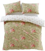 Biało-zielona pościel jednoosobowa 135x200 cm Penelope Floral – Catherine Lansfield