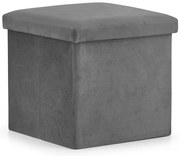 Ciemnoszara kwadratowa welurowa pufa M1-P99