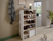 Regał na buty RUBI 60 cm – Kompaktowy mebel z 6 półkami, na 14–16 par obuwia, z regulowanymi nóżkami